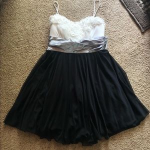NWT Black, White and Silver bow dress